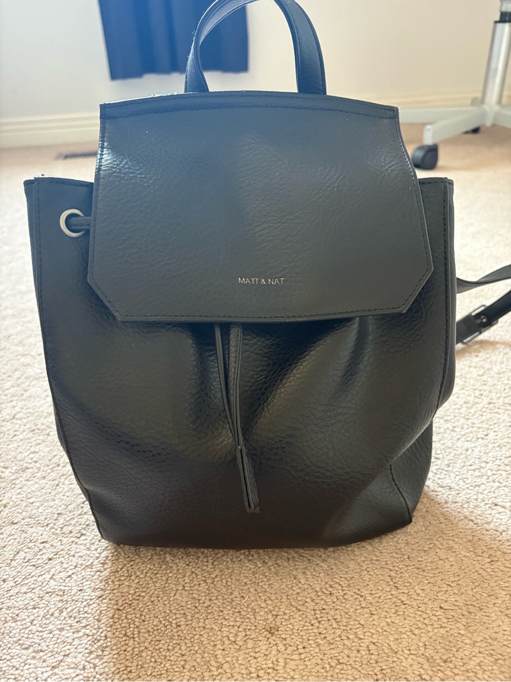 Matt & Nat Black Vegan Leather Backpack